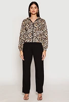 Womens Jaguar Print Hooded Sweatshirt, Multi, Size S