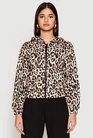 Womens Jaguar Print Hooded Sweatshirt, Multi, Size S