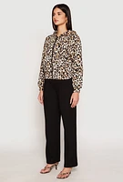 Womens Jaguar Print Hooded Sweatshirt, Multi, Size S