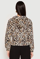 Womens Jaguar Print Hooded Sweatshirt, Multi, Size S