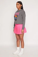 Womens Fleece Paris Graphic Pullover Hoodie, Grey, Size M
