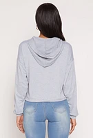 Womens French Terry Paris Pullover Hoodie, Grey, Size S