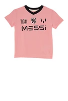 Toddler Girls Messi Graphic Soccer Jersey, Pink,