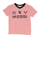 Toddler Girls Messi Graphic Soccer Jersey, Pink, Size 4T
