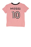Toddler Girls Messi Graphic Soccer Jersey, Pink, Size 4T