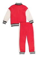 Toddler Girls Love Graphic Varsity Jacket and Joggers,