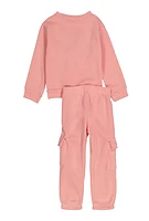 Toddler Girls West Coast Sweatshirt and Cargo Sweatpants, Pink, Size 2T