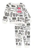 Toddler Girls Printed Pattern Sweatshirt and Joggers, White, Size 3T