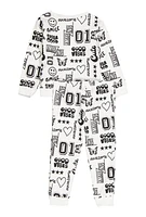 Toddler Girls Printed Pattern Sweatshirt and Joggers, White, Size 3T