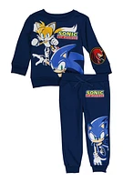 Toddler Boys Sonic The Hedgehog Sweatshirt and Joggers, Blue, Size 4T