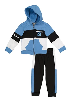 Toddler Boys Legend 23 Zip Front Hoodie and Joggers, Blue,