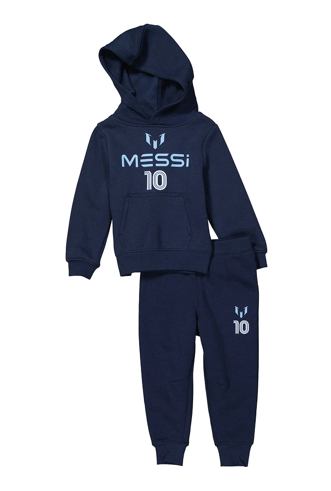 Toddler Boys Messi Logo Hoodie and Joggers, Blue, Size 2T