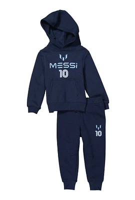 Toddler Boys Messi Logo Hoodie and Joggers, Blue, Size 2T