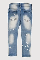 Toddler Boys Paint Splatter Distressed Jeans, Blue,