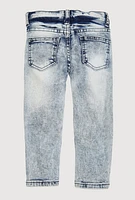 Toddler Boys Mineral Wash Distressed Moto Jeans, Blue, Size 2T