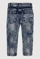 Toddler Boys Mineral Wash Distressed Skinny Jeans, Blue, Size 4T