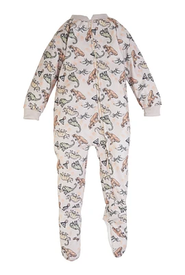 Toddler Boys Graphic Zip Front Footed Pajamas,