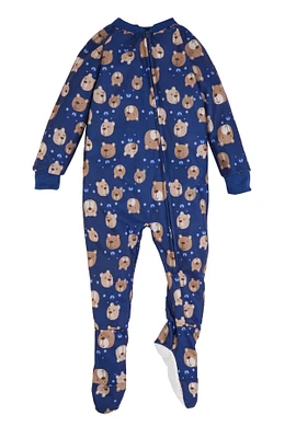 Toddler Boys Graphic Zip Front Footed Pajamas,