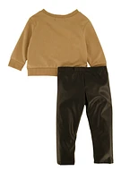 Baby Girls 12-24M Royalty 01 Sweatshirt and Leggings, Brown, Size 18M