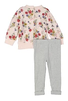 Baby Girls 12-24M Floral Waffle Knit Top and Leggings, Pink, Size 18M