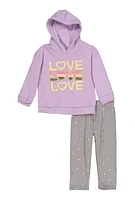 Baby Girls 12-24M Chenille Love Graphic Hoodie and Leggings, Purple, Size 24M