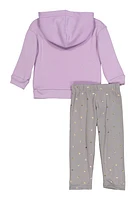 Baby Girls 12-24M Chenille Love Graphic Hoodie and Leggings, Purple, Size 24M