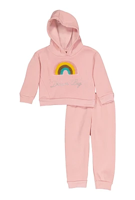 Baby Girls 12-24M Dream Big Graphic Pullover Hoodie and Joggers, Pink, Size 18M