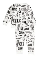 Baby Girls 12-24M Amazing Graphic Print Sweatshirt and Joggers, White,