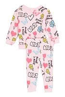 Baby Girls 12-24M Love Graphic Print Sweatshirt and Joggers, Pink, Size 24M