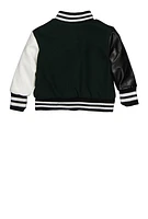 Baby Girls 0-9M From My Mama Chenille Varsity Jacket, Green, Size 9M