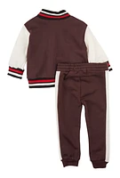 Baby Boys 12-24M Classic 01 Graphic Varsity Jacket and Joggers, Brown, Size 24M