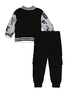 Baby Boys 12-24M GOAT Chenille Graphic Varsity Jacket and Joggers,