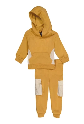 Baby Boys 12-24M Built Different 3D Graphic Hoodie and Joggers, Brown,
