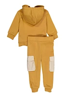 Baby Boys 12-24M Built Different 3D Graphic Hoodie and Joggers, Brown,