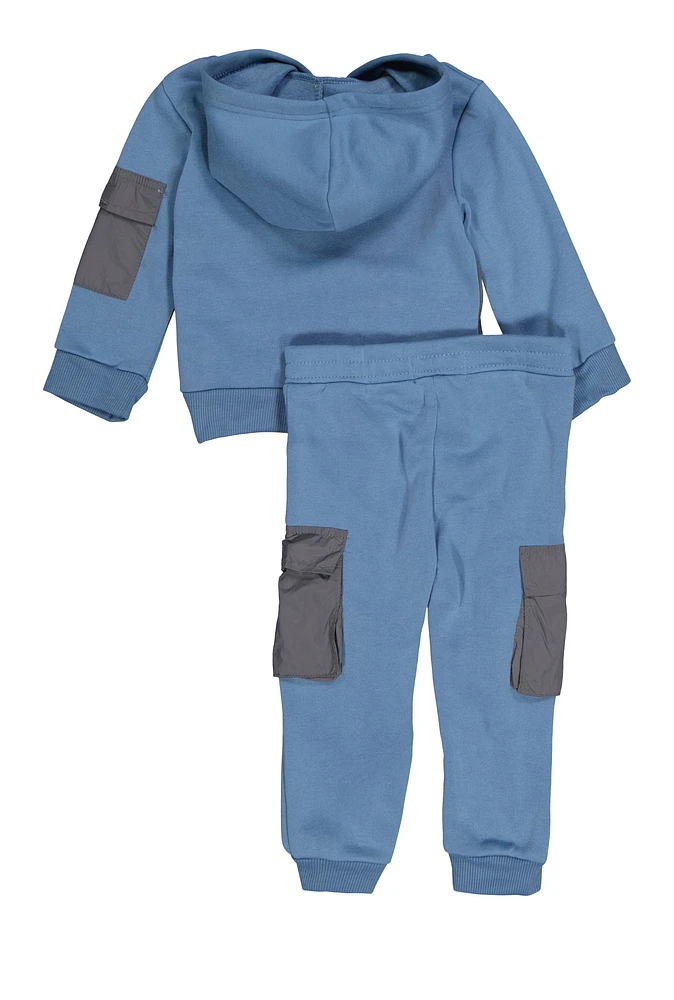 Baby Boys 12-24M Built Different 3D Graphic Hoodie and Joggers, Blue, Size 18M