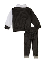 Baby Boys 12-24M Varsity Striped Detail Track Jacket and Joggers, Black, Size 12M