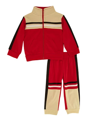 Baby Boys 12-24M Color Blocked Track Jacket and Joggers, Red, Size 18M