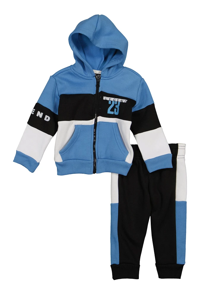 Baby Boys 12-24M Legend 23 Zip Front Hoodie and Joggers, Blue, Size 12M