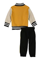 Baby Boys 12-24M Zip Front Letterman Jacket and Joggers, Yellow, Size 24M