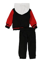 Baby Boys 12-24M Graphic Hooded Varsity Jacket and Joggers, Red, Size 18M