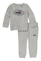 Baby Boys Puma Marled Graphic Pullover Sweatshirt and Joggers, Grey, Size 18M