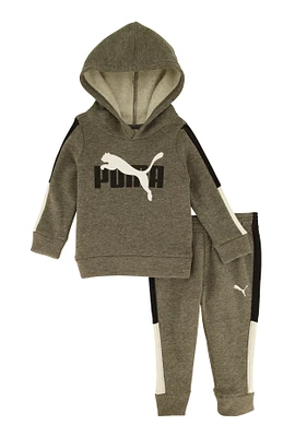Baby Boys 12-24M Puma Logo Graphic Pullover Sweatshirt and Joggers, Grey,