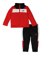 Baby Boys 12-24M Puma Logo Zip Front Track Jacket and Joggers, Red, Size 18M