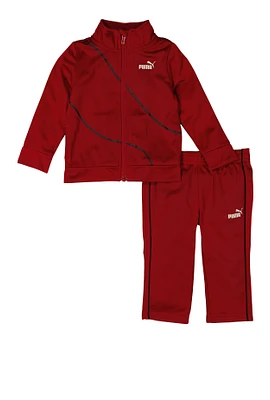 Baby Boys 12-24M Puma Zip Front Track Jacket and Pants, Burgundy,
