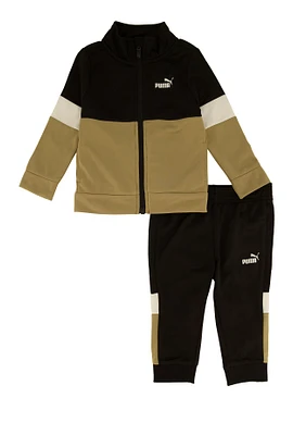 Baby Boys 12-24M Puma Color Block Zip Front Track Jacket and Joggers, Multi, Size 18M