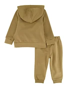 Baby Boys 12-24M Puma Color Block Pullover Hoodie and Joggers, Brown,