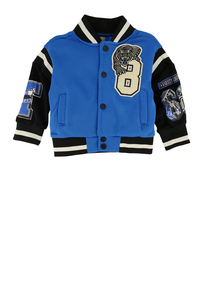 Baby Boys 12-24M Tiger Chenille Patch Varsity Jacket, 18M