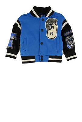 Baby Boys 12-24M Tiger Chenille Patch Varsity Jacket, Blue, Size 12M