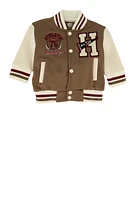 Baby Boys 12-24M H Initial Chenille Patch Varsity Jacket, 24M