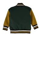 Baby Boys 12-24M H Initial Chenille Patch Varsity Jacket, Green,